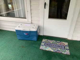 My cooler is on the porch today because it is raining